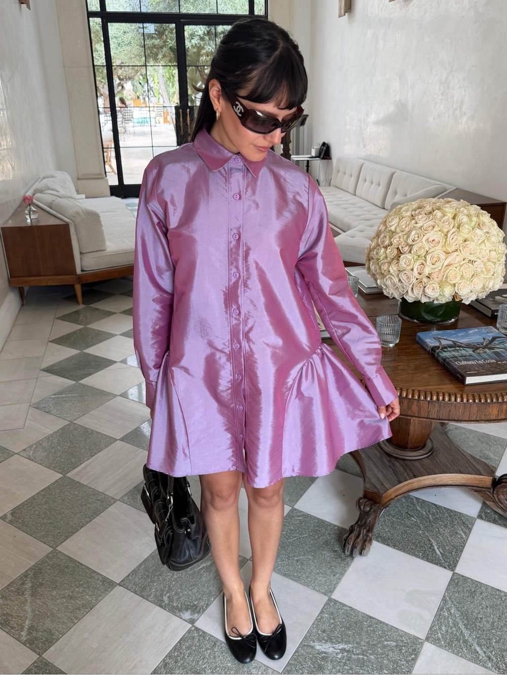 Lisa Says Gah! Bennett Dress 3X - Purple Shimmer Shirtdress NWT